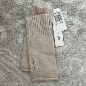 Y/Project Beige Ribbed Knit Fingerless Gloves